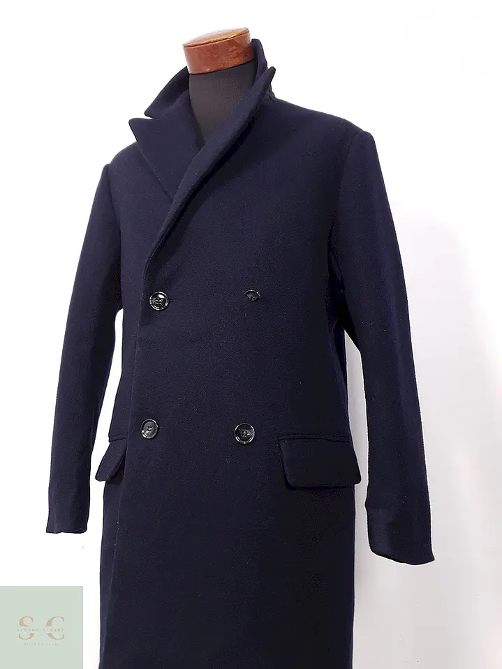 Abrigo H&M Cruzado Azul Marino Lana - Talla M 4