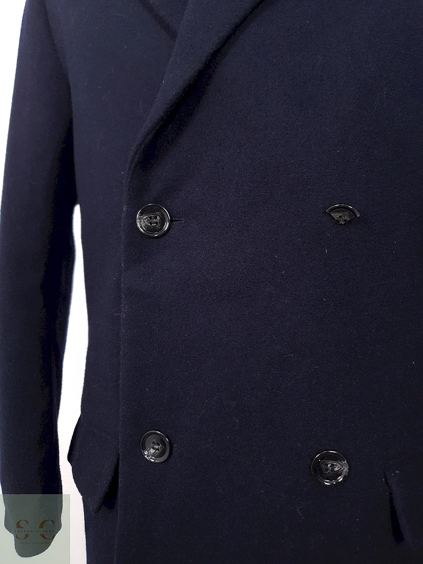 Abrigo H&M Cruzado Azul Marino Lana - Talla M 6