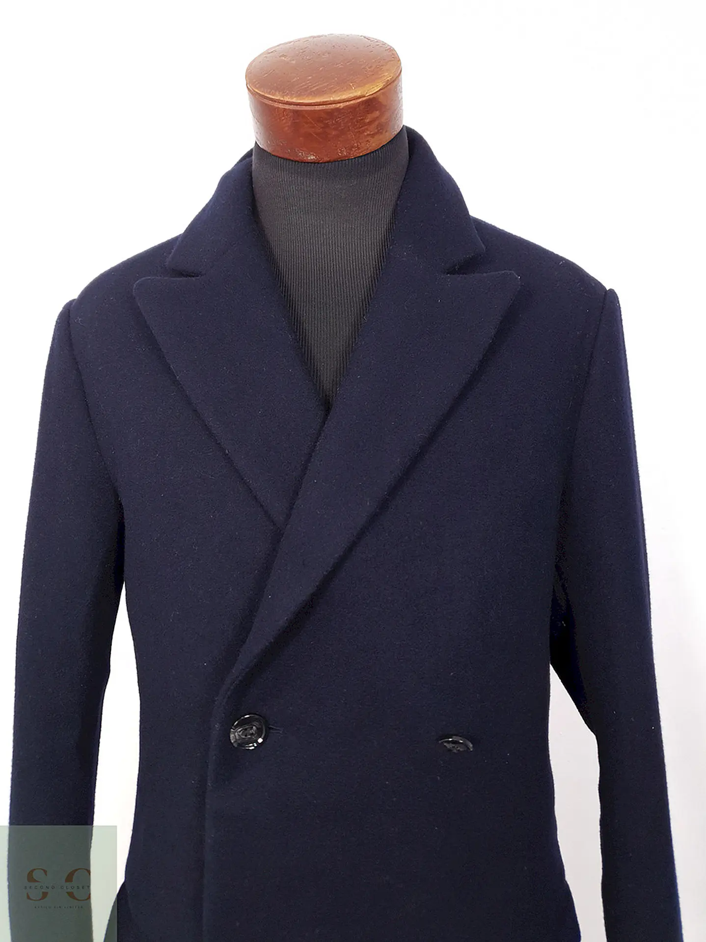 Abrigo H&M Cruzado Azul Marino Lana - Talla M 7