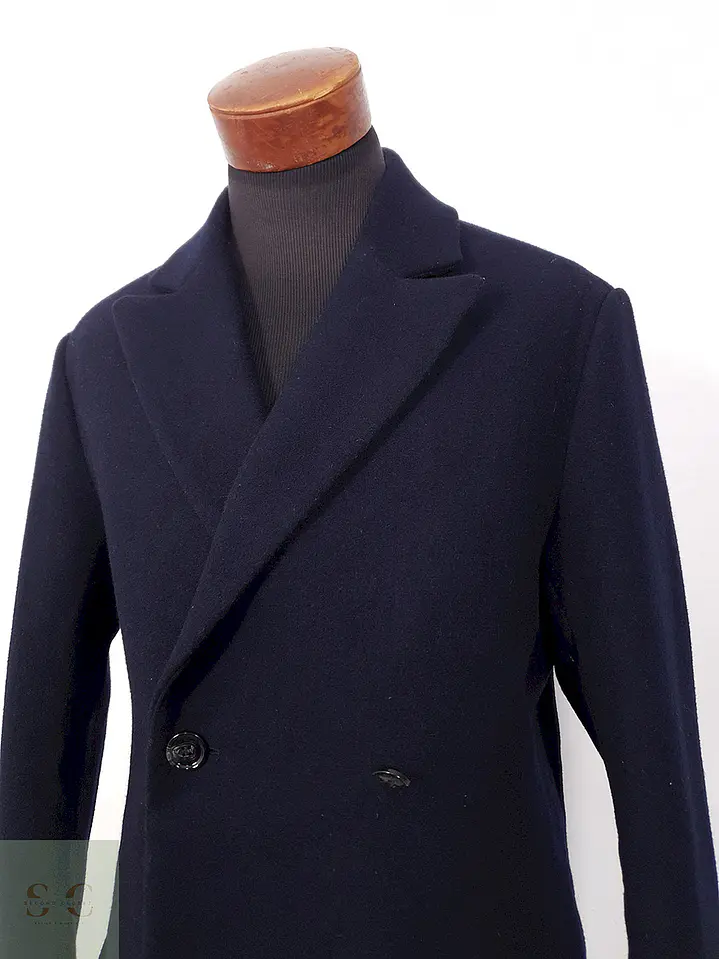 Abrigo H&M Cruzado Azul Marino Lana - Talla M 8