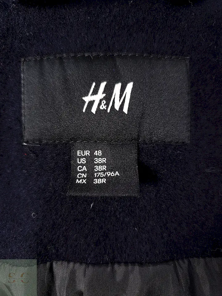 Abrigo H&M Cruzado Azul Marino Lana - Talla M 10