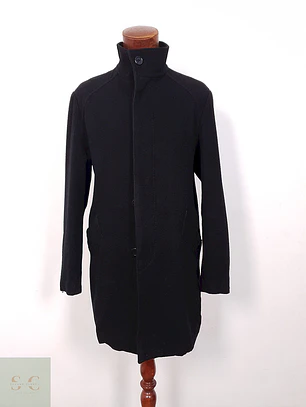Abrigo H&M Clásico Negro Lana - Talla L