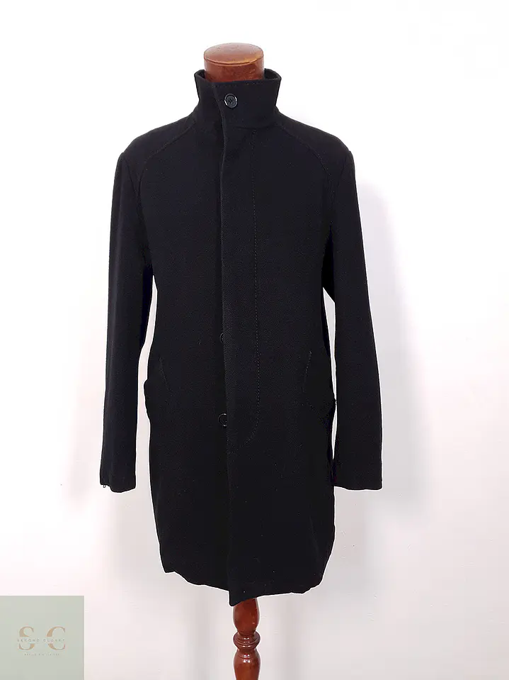 Abrigo H&M Clásico Negro Lana - Talla L 1