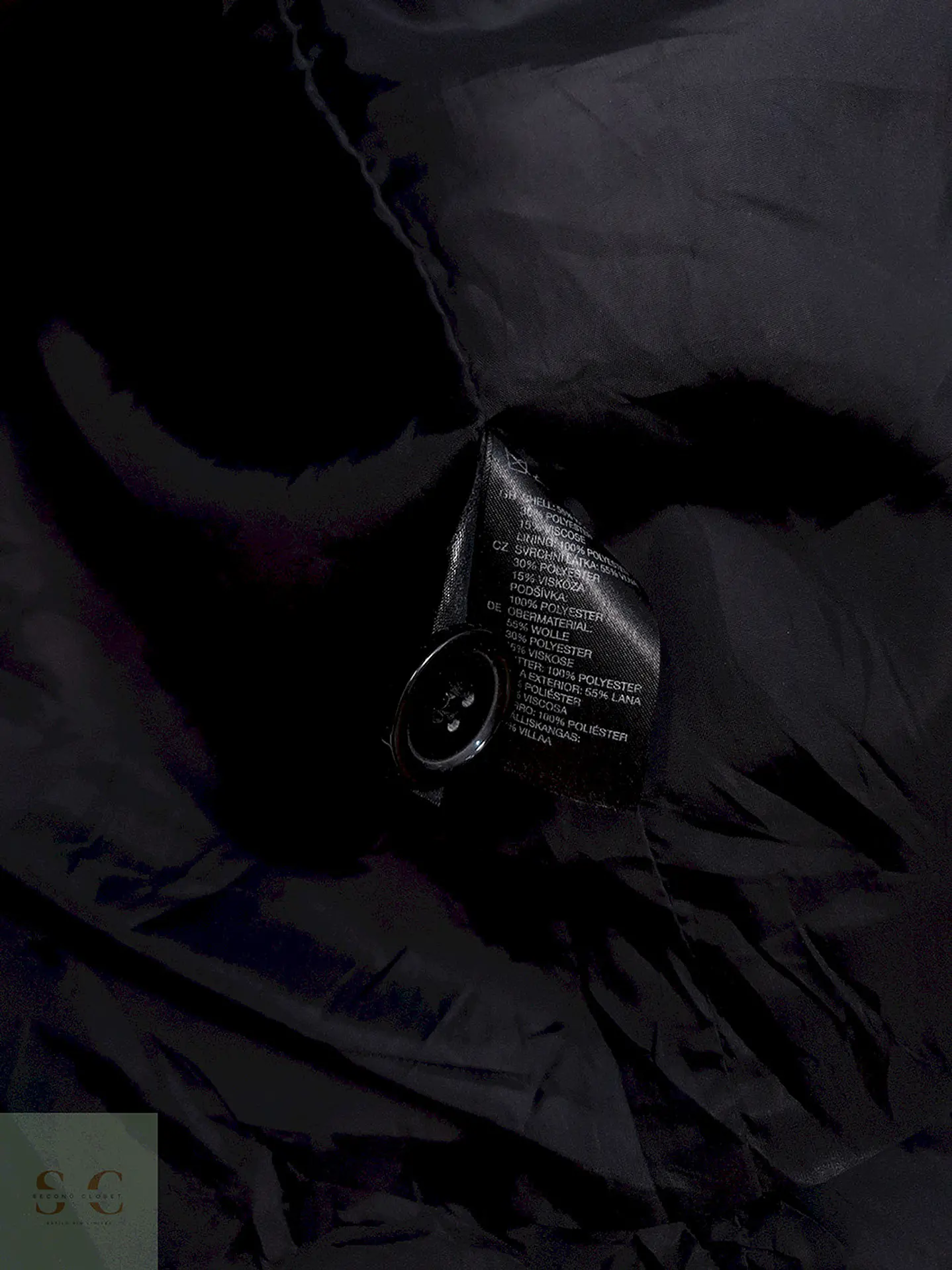 Abrigo H&M Clásico Negro Lana - Talla L 4