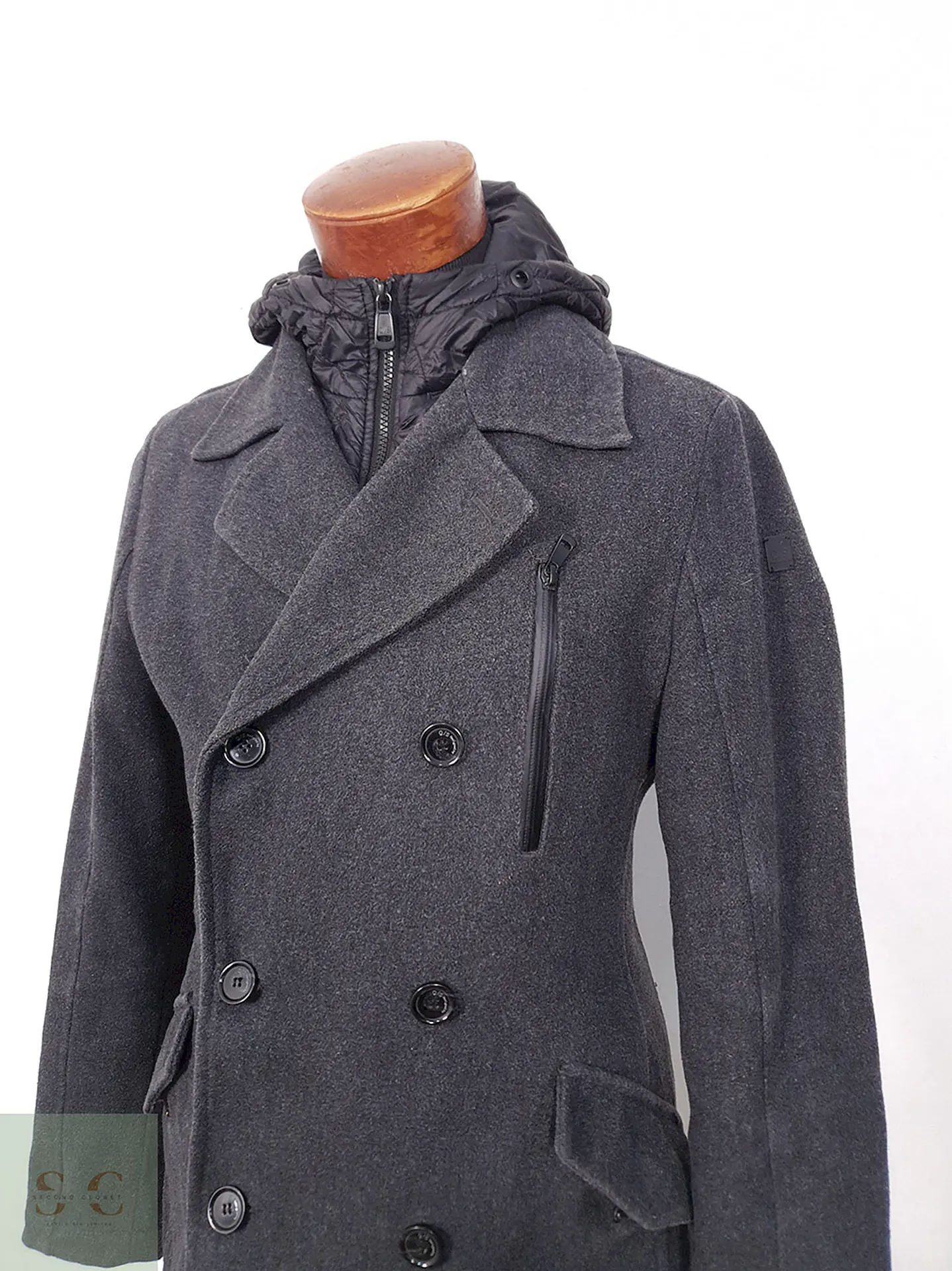 Abrigo Q/S Designed Marinero con Gorro Desmontable Plomo - Talla S 2