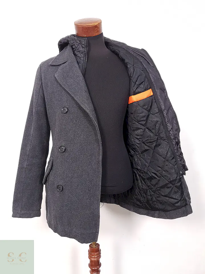 Abrigo Q/S Designed Marinero con Gorro Desmontable Plomo - Talla S 6