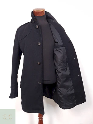 Abrigo G Raw Star Negro Lana - Talla M