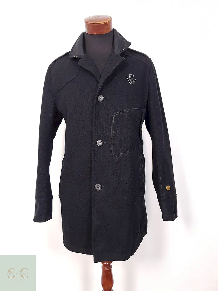 Abrigo G Raw Star Negro Lana - Talla M 2