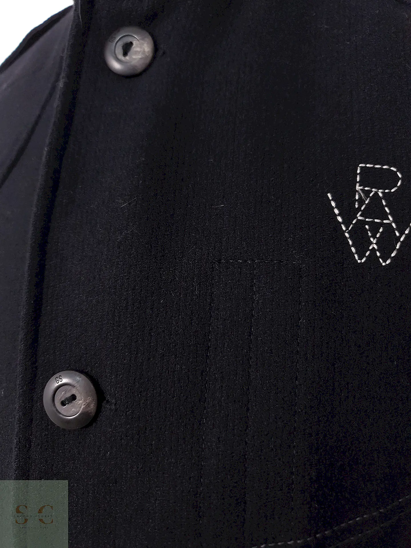 Abrigo G Raw Star Negro Lana - Talla M 4