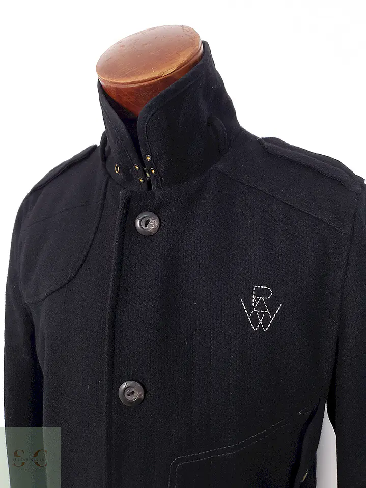 Abrigo G Raw Star Negro Lana - Talla M 5