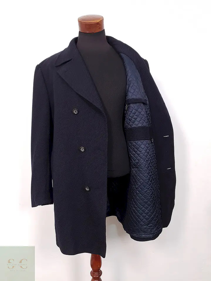 Abrigo Odermark Cruzado Azul Marino 100% Lana Virgen - Talla XXL 2