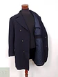 Abrigo Odermark Cruzado Azul Marino 100% Lana Virgen - Talla XXL - Miniatura 2
