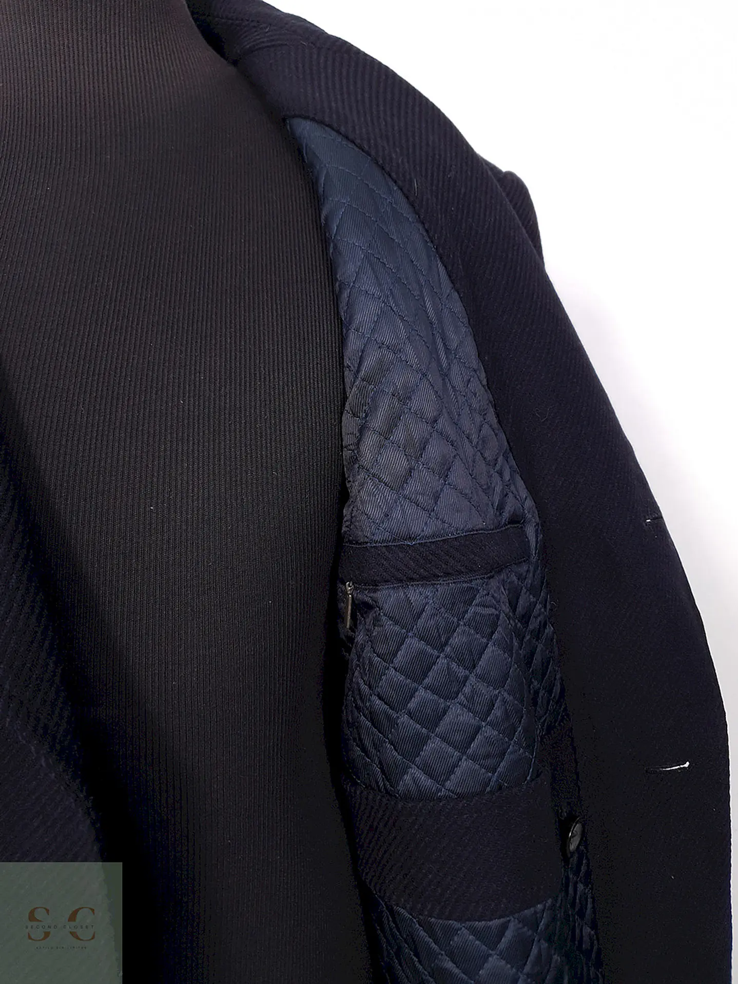 Abrigo Odermark Cruzado Azul Marino 100% Lana Virgen - Talla XXL 3