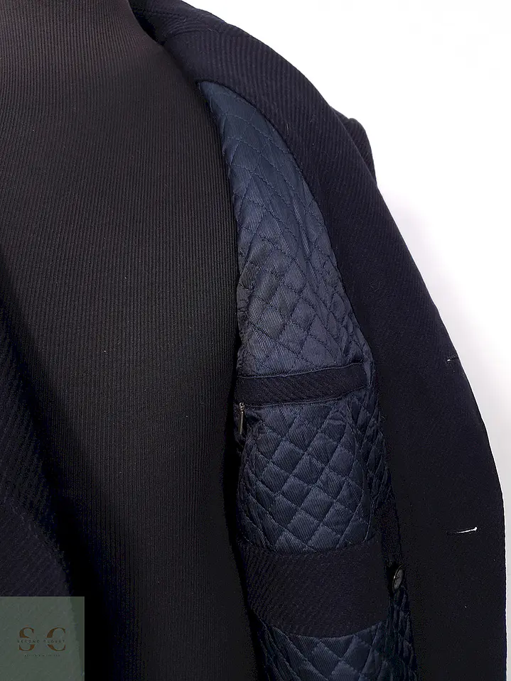 Abrigo Odermark Cruzado Azul Marino 100% Lana Virgen - Talla XXL 3