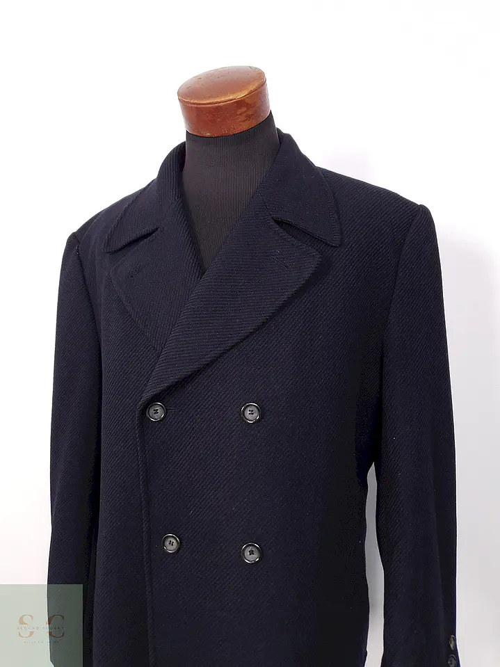 Abrigo Odermark Cruzado Azul Marino 100% Lana Virgen - Talla XXL 4