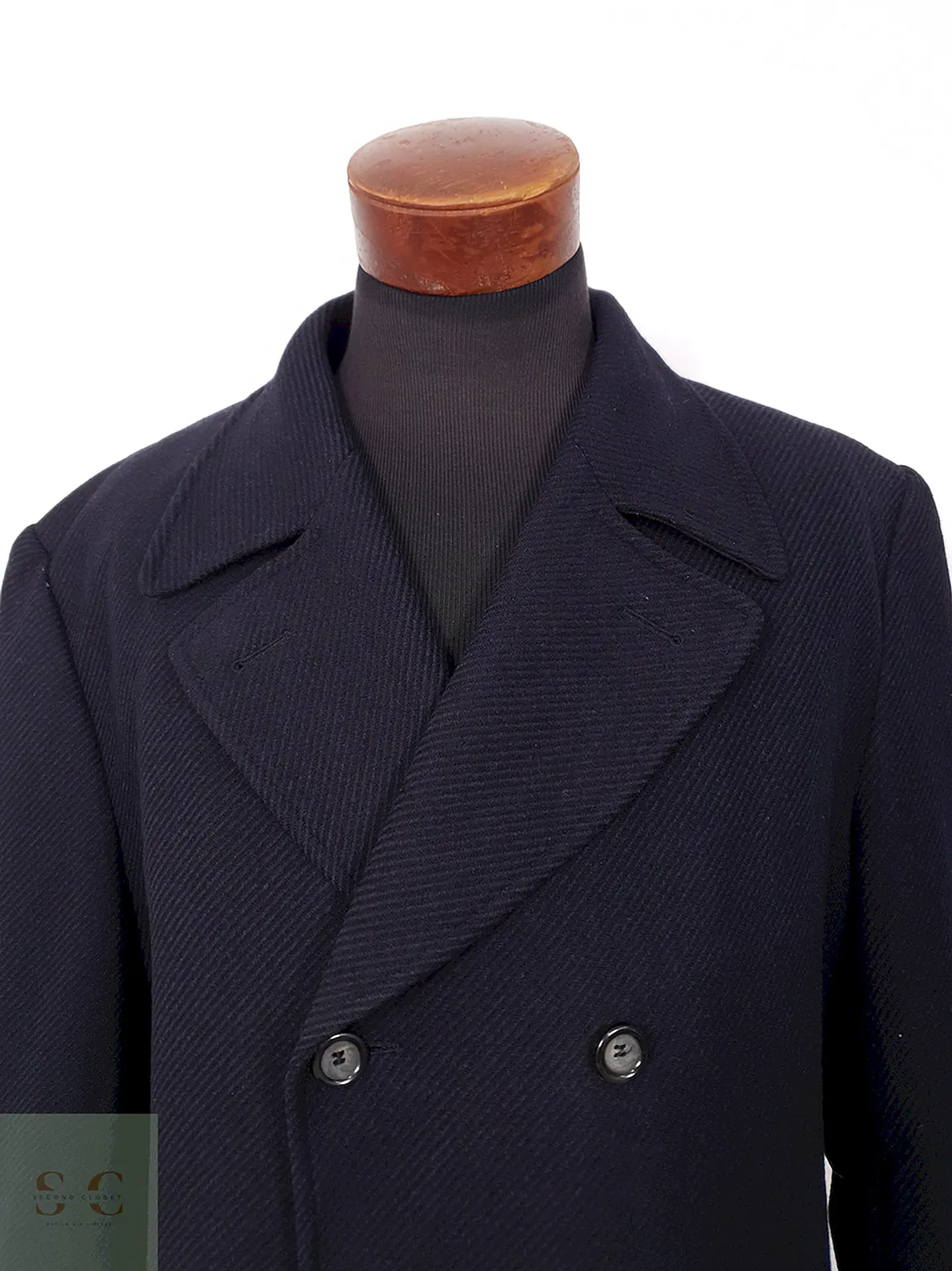 Abrigo Odermark Cruzado Azul Marino 100% Lana Virgen - Talla XXL 5