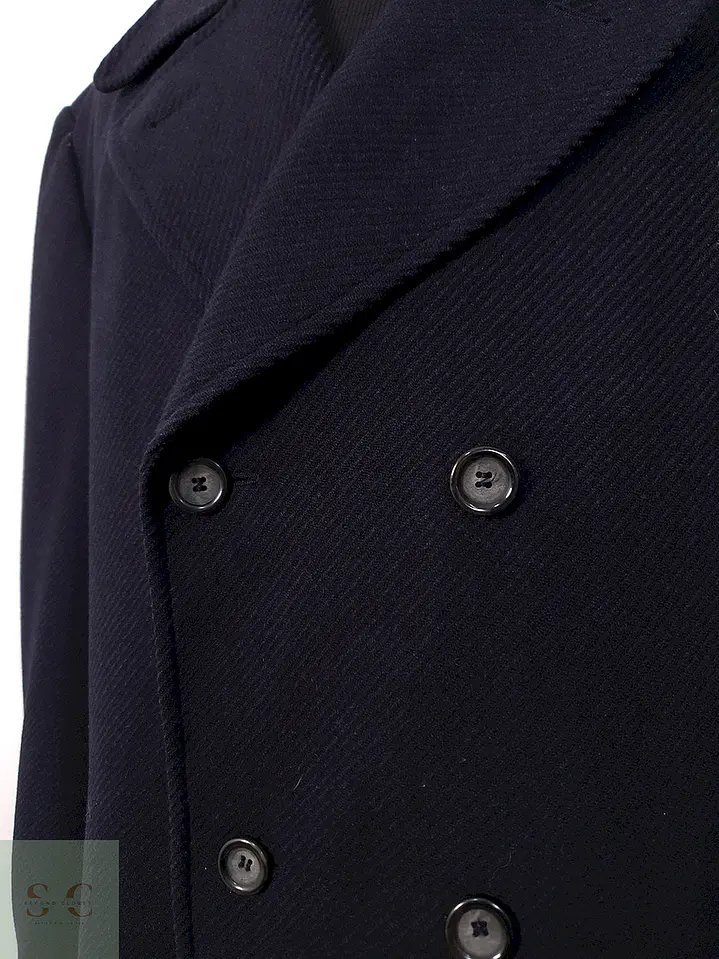 Abrigo Odermark Cruzado Azul Marino 100% Lana Virgen - Talla XXL 6