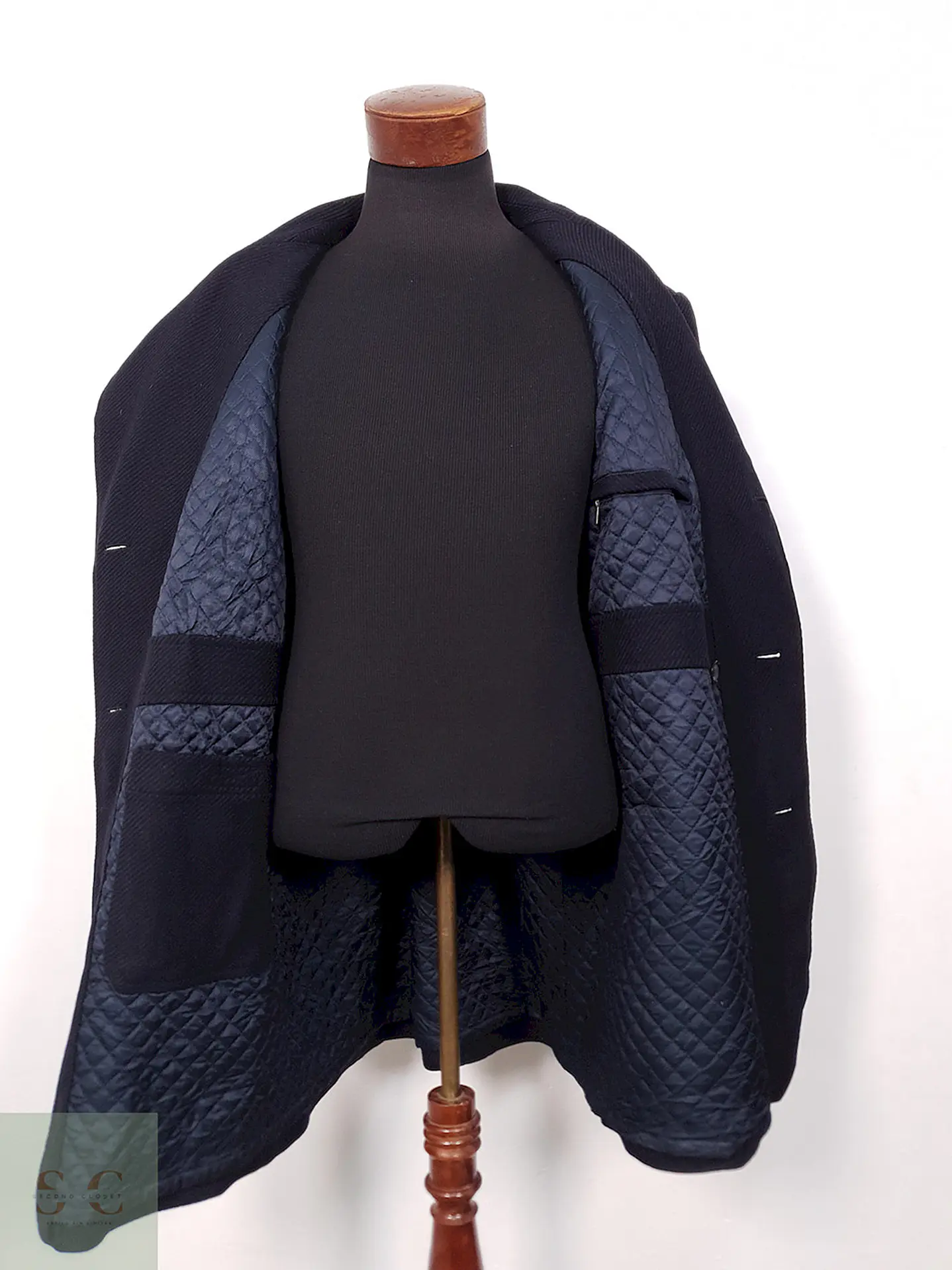 Abrigo Odermark Cruzado Azul Marino 100% Lana Virgen - Talla XXL 8