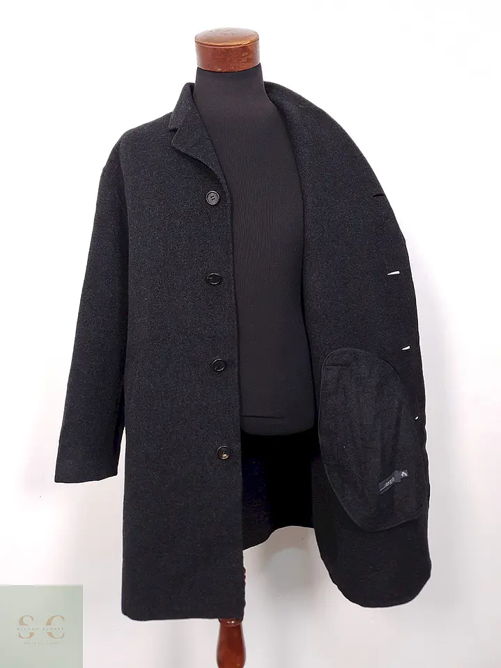 Abrigo Cortefiel Clásico Plomo Oscuro 90% Lana - Talla XL 3