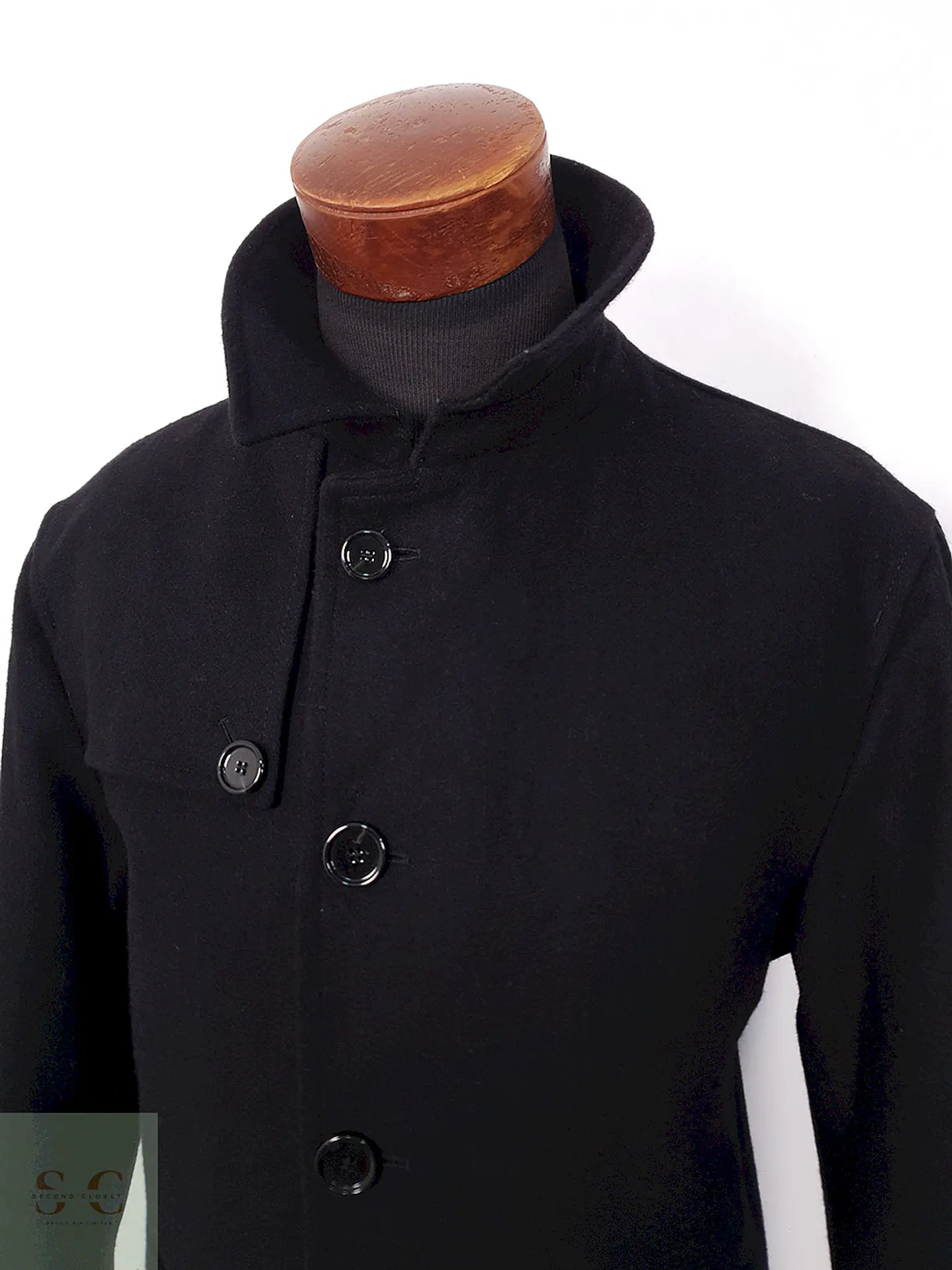 Abrigo Bugatti Clásico Negro Lana - Talla M 4