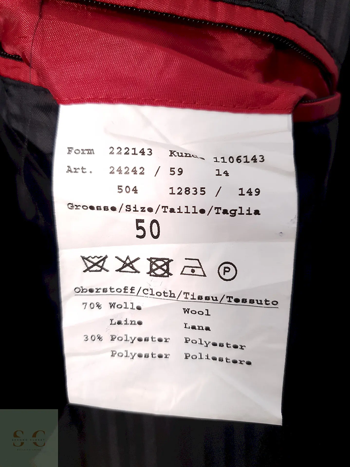 Abrigo Bugatti Clásico Negro Lana - Talla M 7