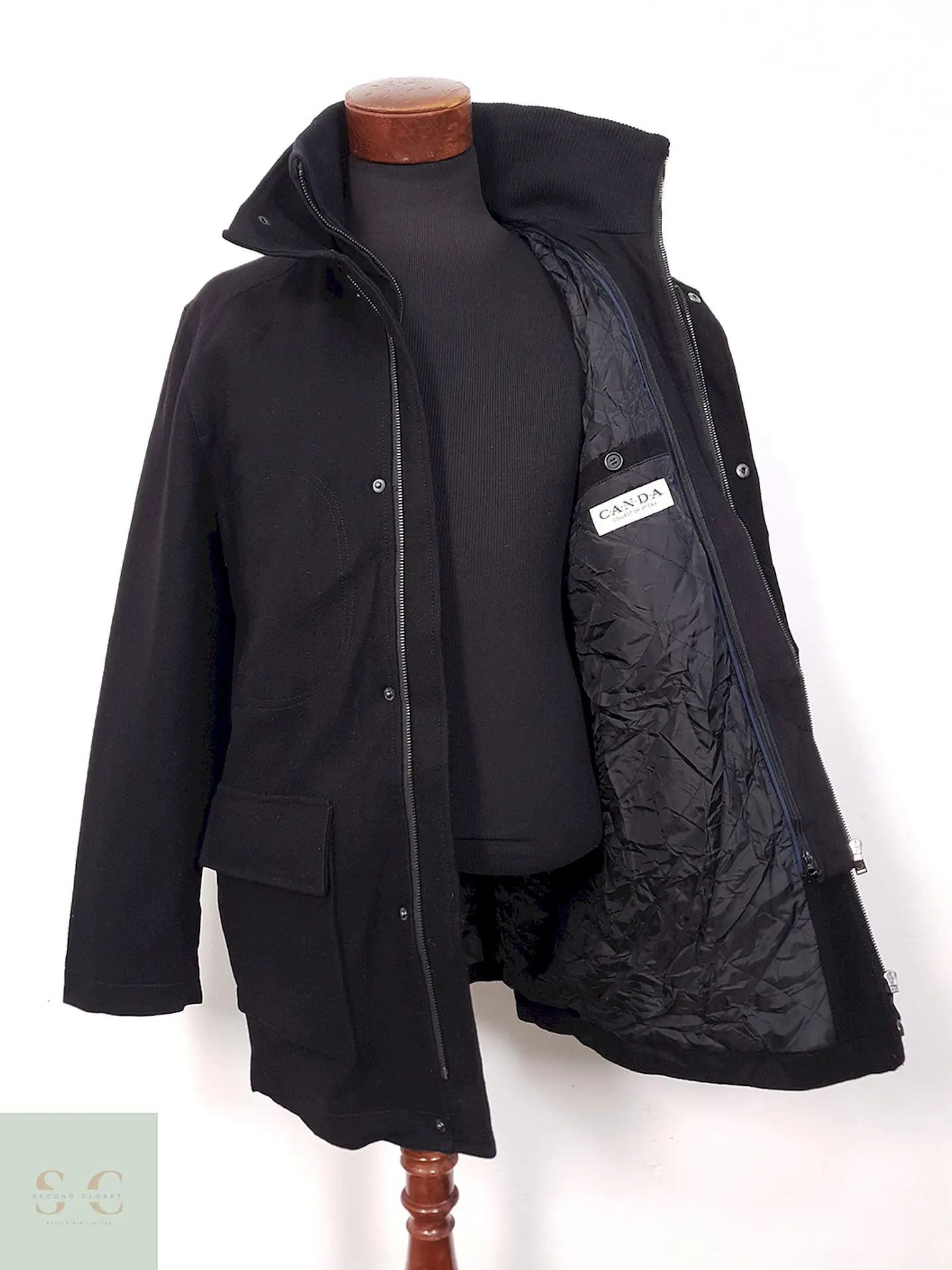 Chaquetón Canda Utilitario Negro Lana - Talla M 5