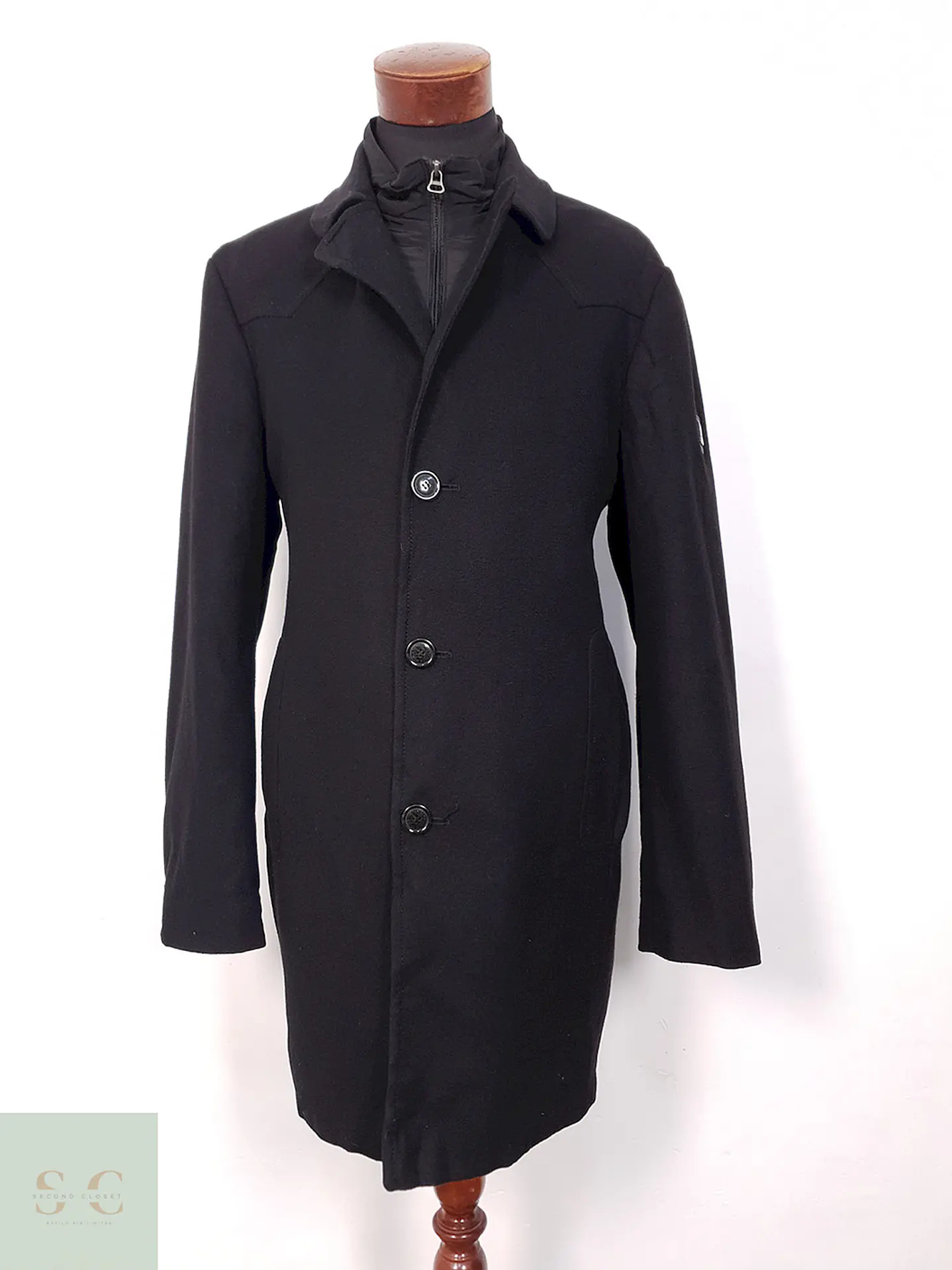 Abrigo Selection By St. Oliver Negro Lana Cashmere - Talla L 1