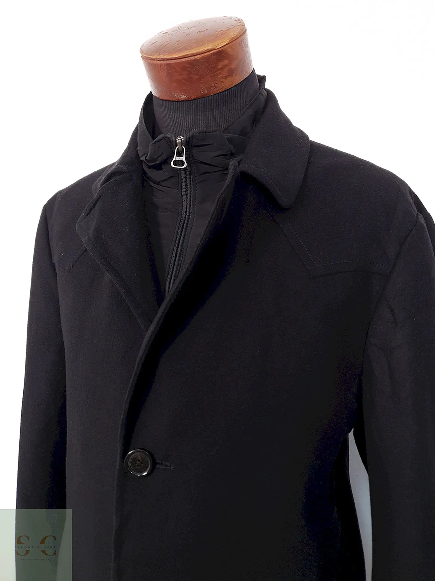 Abrigo Selection By St. Oliver Negro Lana Cashmere - Talla L 3