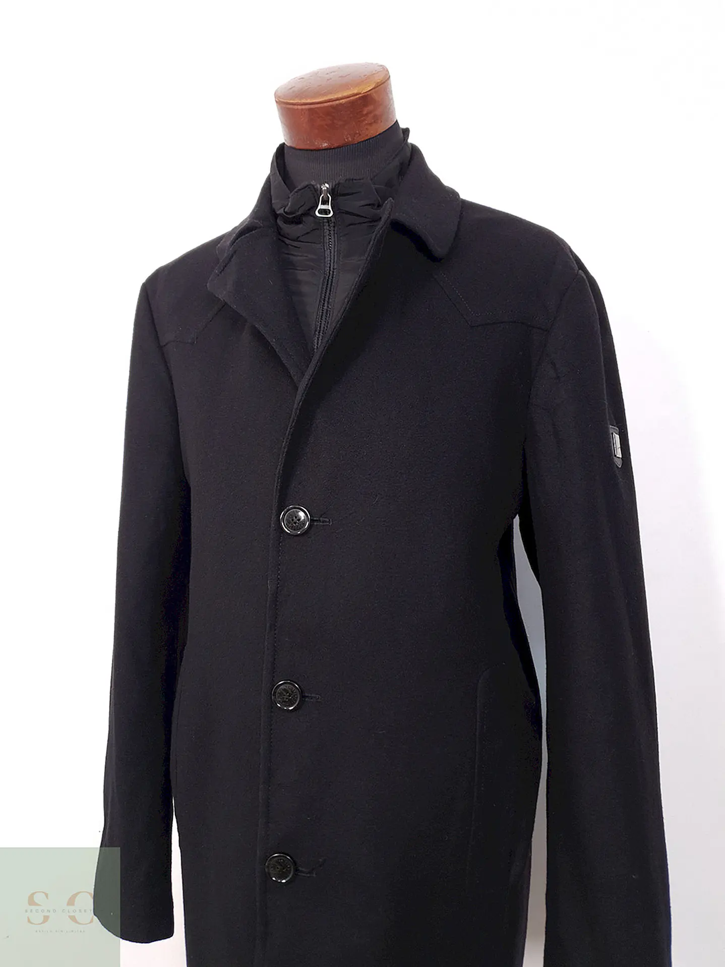 Abrigo Selection By St. Oliver Negro Lana Cashmere - Talla L 4