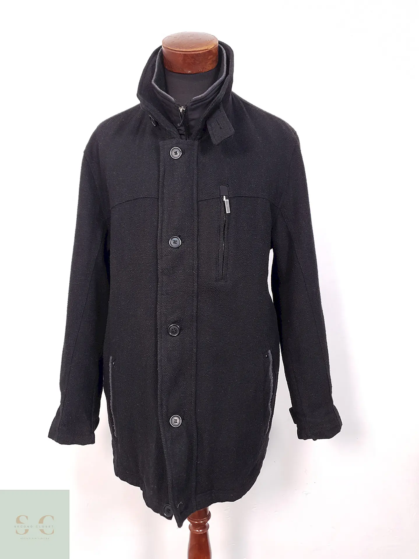 Chaquetón Vintage Plomo Oscuro Lana - Talla XL 1