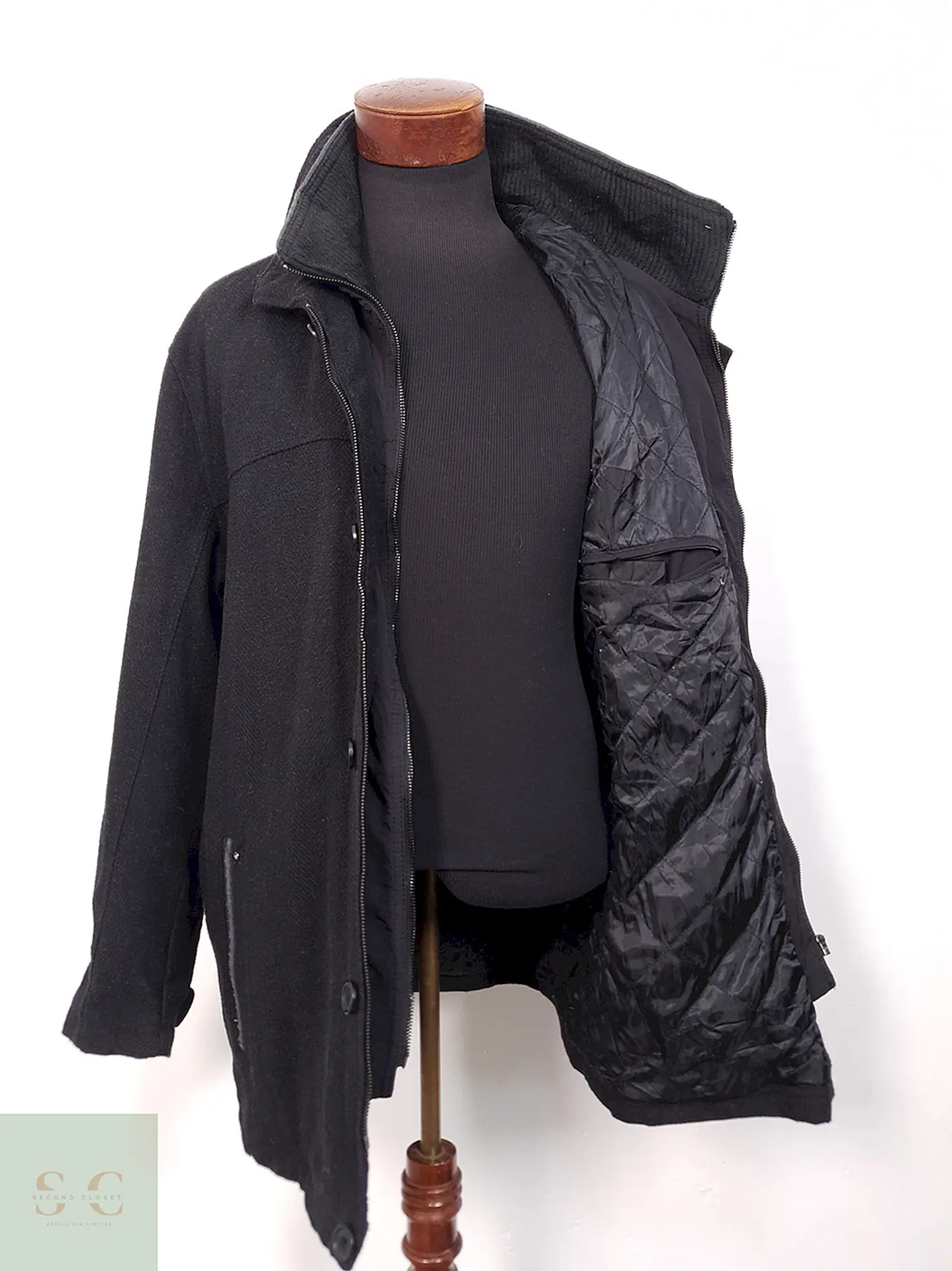 Chaquetón Vintage Plomo Oscuro Lana - Talla XL 3