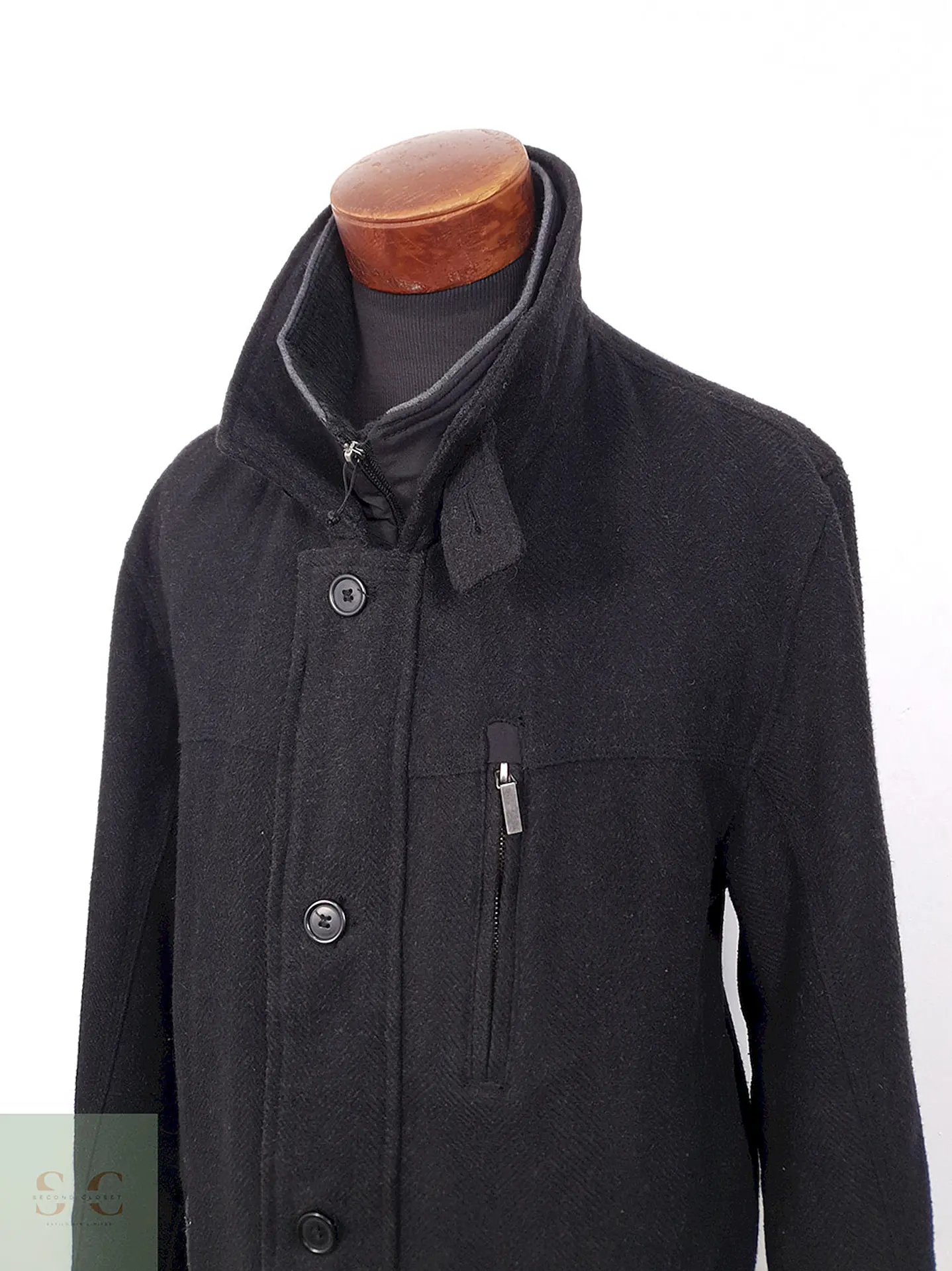 Chaquetón Vintage Plomo Oscuro Lana - Talla XL 5