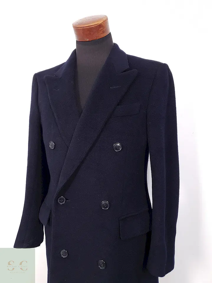 Abrigo Hugo Boss Creation Cruzado Azul Marino Lana - Talla M 2