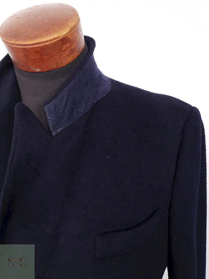 Abrigo Hugo Boss Creation Cruzado Azul Marino Lana - Talla M 7