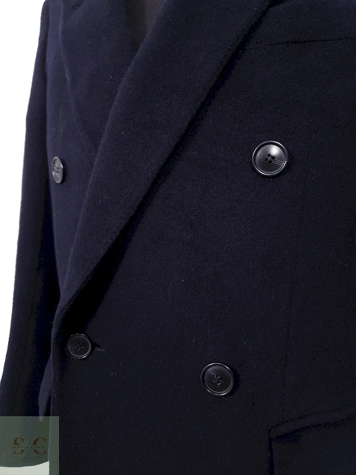 Abrigo Hugo Boss Creation Cruzado Azul Marino Lana - Talla M 8