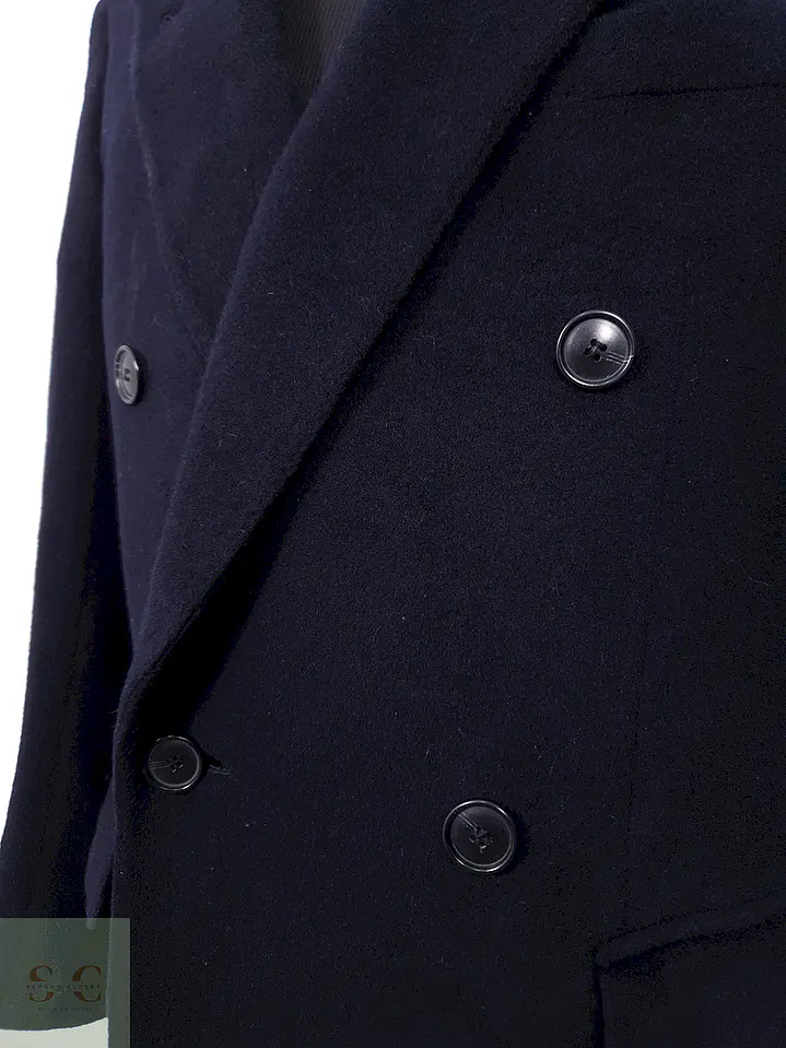 Abrigo Hugo Boss Creation Cruzado Azul Marino Lana - Talla M 8