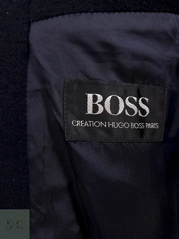Abrigo Hugo Boss Creation Cruzado Azul Marino Lana - Talla M 11