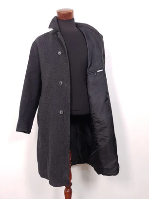 Abrigo Mc Neal Clásico Plomo Lana Virgen - Talla L