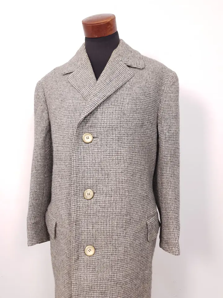 Abrigo Harris Tweed Vintage Largo 100% Lana Escocesa - Talla XL 5