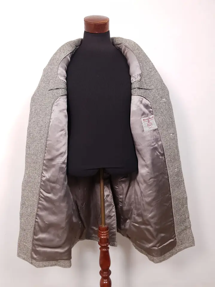Abrigo Harris Tweed Vintage Largo 100% Lana Escocesa - Talla XL 4