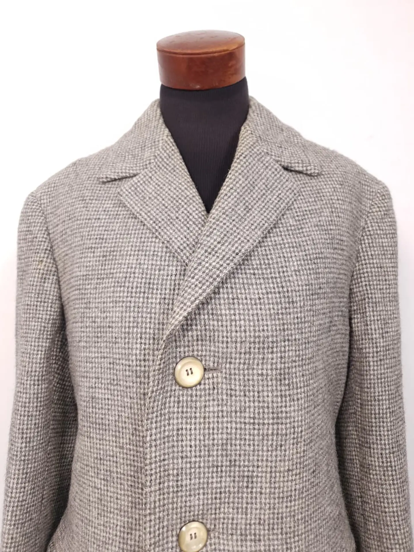 Abrigo Harris Tweed Vintage Largo 100% Lana Escocesa - Talla XL 7