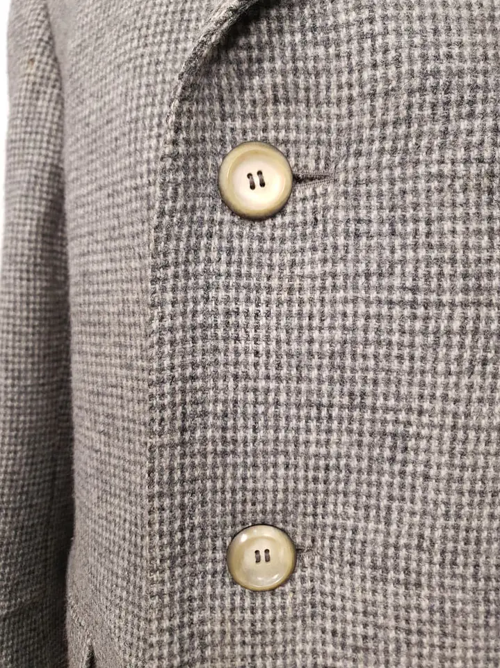Abrigo Harris Tweed Vintage Largo 100% Lana Escocesa - Talla XL 12