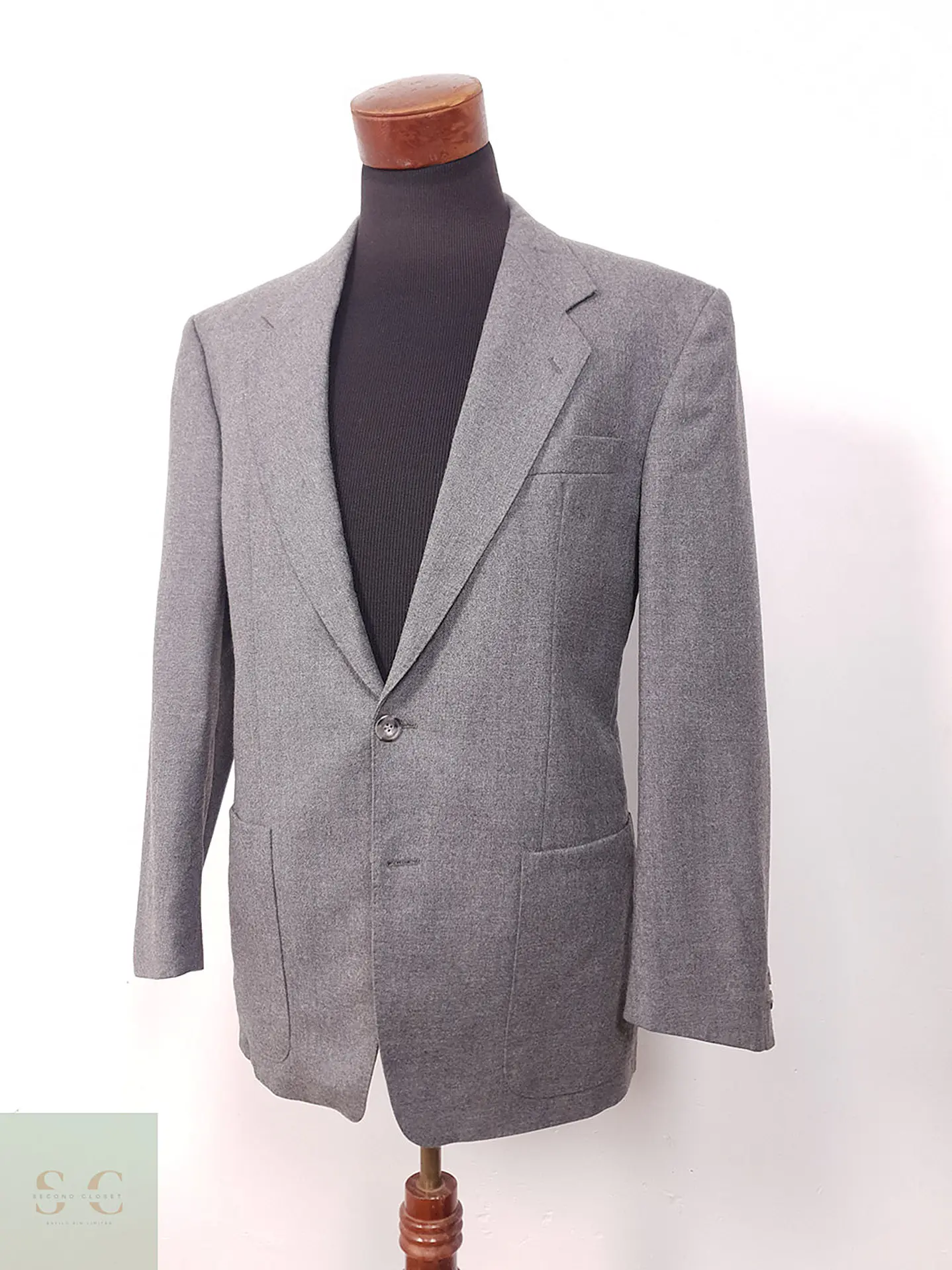 Blazer Vintage Plomo Cashmere y Lana Virgen - Talla L 3