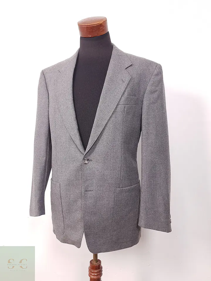 Blazer Vintage Plomo Cashmere y Lana Virgen - Talla L 3