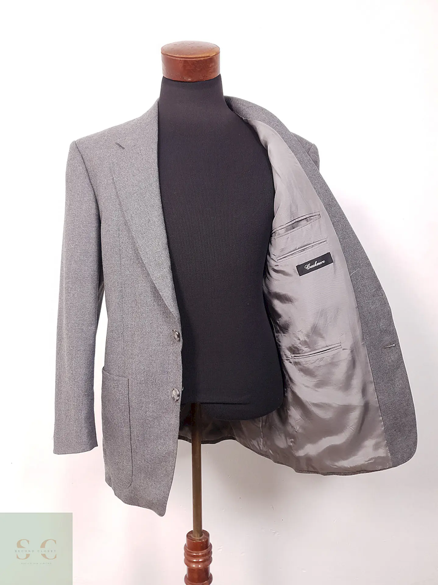 Blazer Vintage Plomo Cashmere y Lana Virgen - Talla L 7