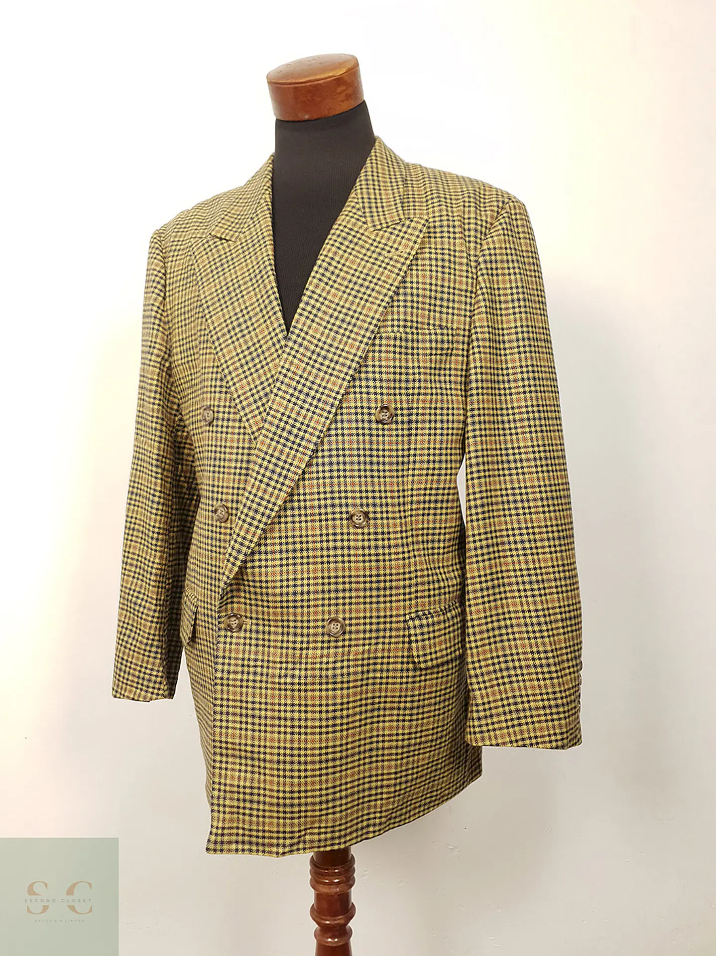 Blazer Scheurer Fratelli Di Delfino Mostaza Lana Virgen - Talla XL 1