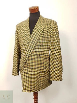 Blazer Scheurer Fratelli Di Delfino Mostaza Lana Virgen - Talla XL