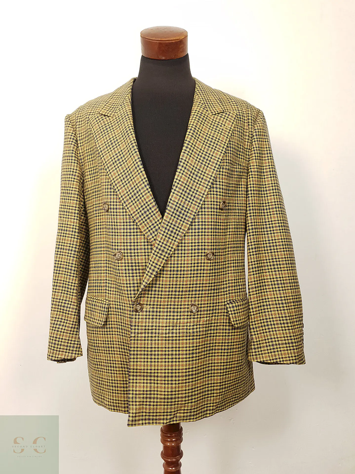 Blazer Scheurer Fratelli Di Delfino Mostaza Lana Virgen - Talla XL 3