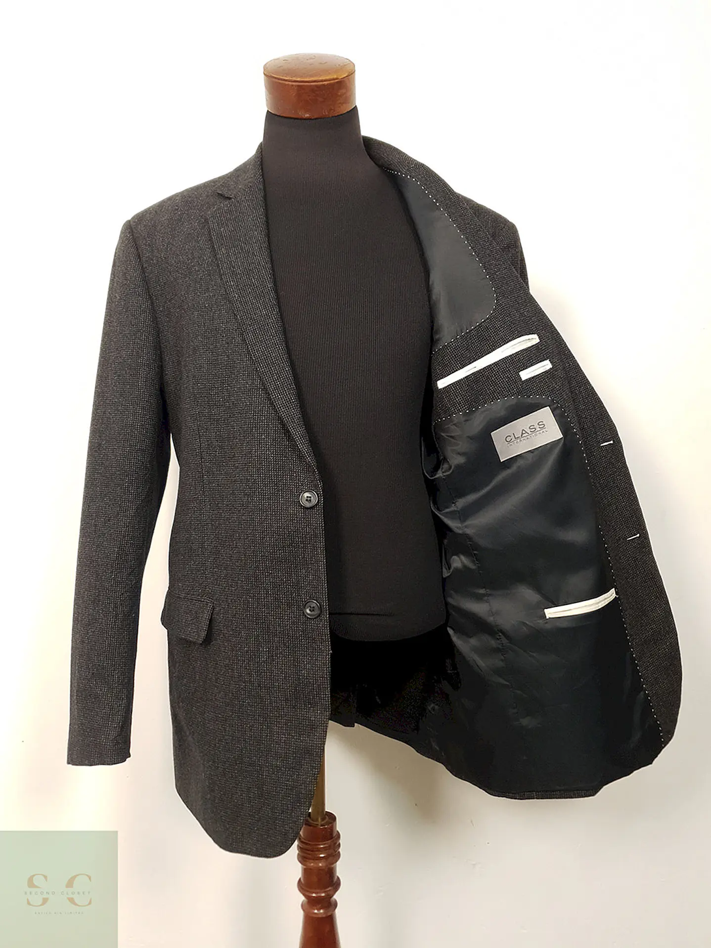 Blazer Class International Plomo Mezcla Lana - Talla XXL 4