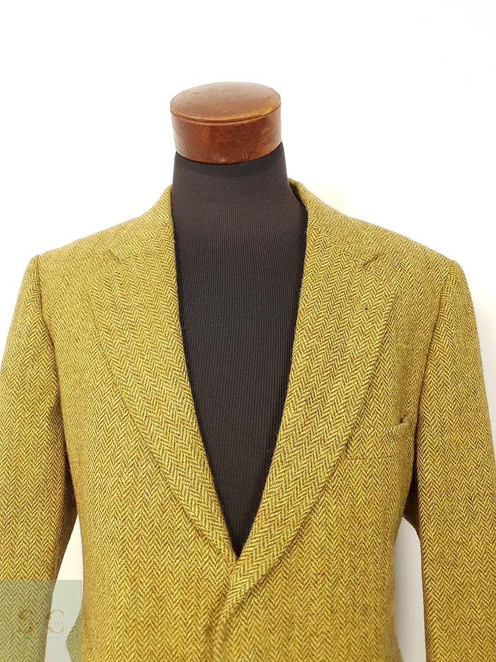 Blazer Sor Alexanders of Scotland Tweed Dorado Lana Virgen - Talla L 8